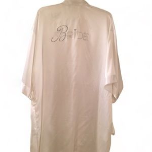 Victoria Secret Ladies White  Lingerie Silver Embellished Bride Robe Size O/S